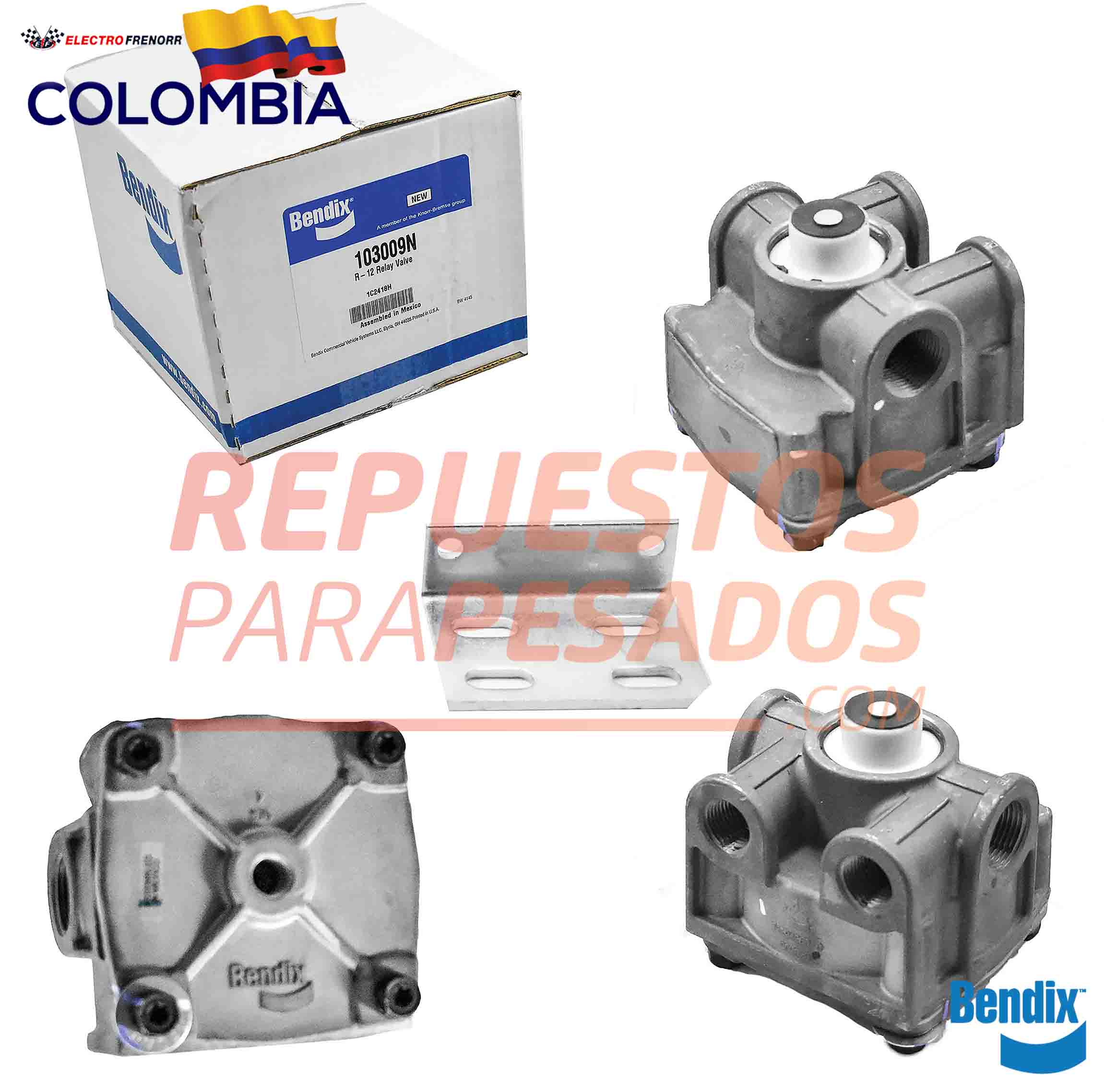 VALVULA RELAY R12 HORIZONTAL BENDIX – Repuestos para Pesados